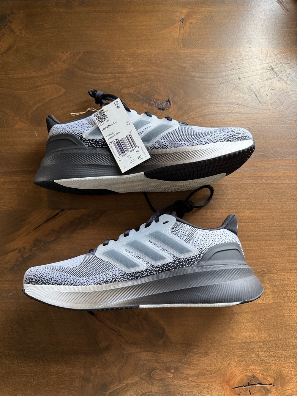 Adidas Kids Grey and White Running Sneakers